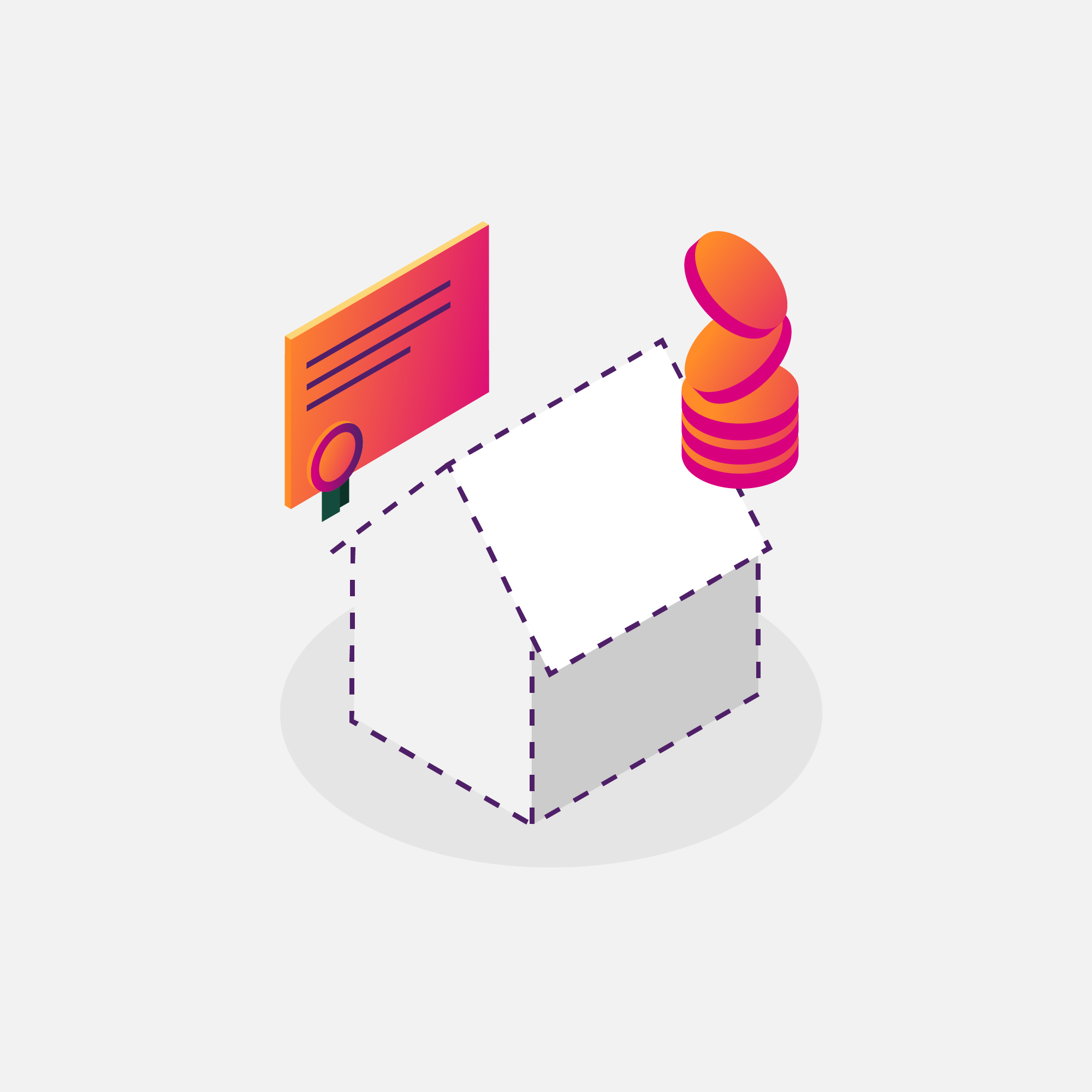 Illustration Haus und Urkunde